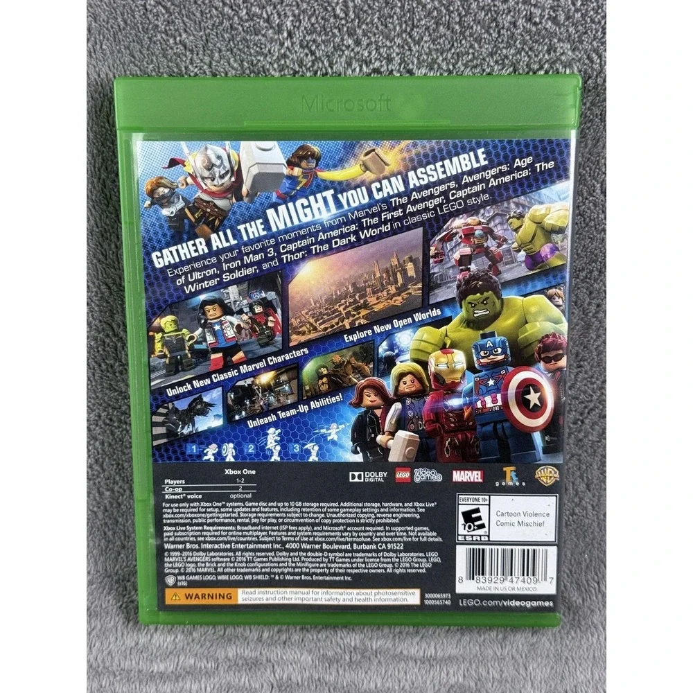 LEGO Marvels Avengers Microsoft Xbox One 2016 Video Game Complete‎ Tested